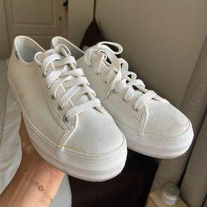 White Platform Keds